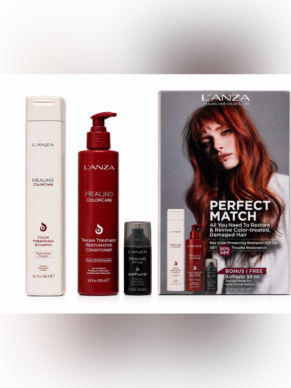 L’ANZA Healing ColorCare Shampoo Conditioner AirPaste Gift Set 3 Pc
